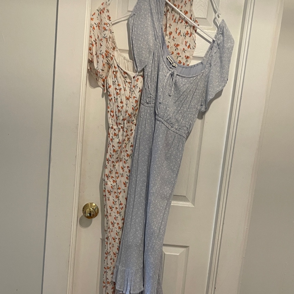 Set of Abercrombie & Fitch Blue and White and Floral Midi Dresses